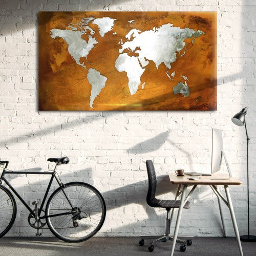 Mapa Mundo Corten y Acero Galvanizado