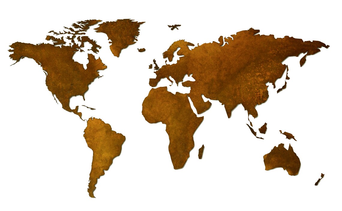 Mapamundi en Acero Corten